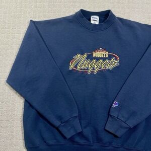 VTG 90s Denver Nuggets Pro Player Sz XL NBA Basketball Colorado Sweatshirt